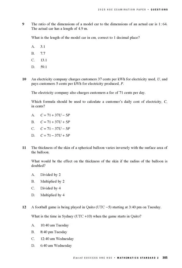 Excel Success One HSC Year 12 Mathematics Standard 2 (2026 Edition) - Image 8