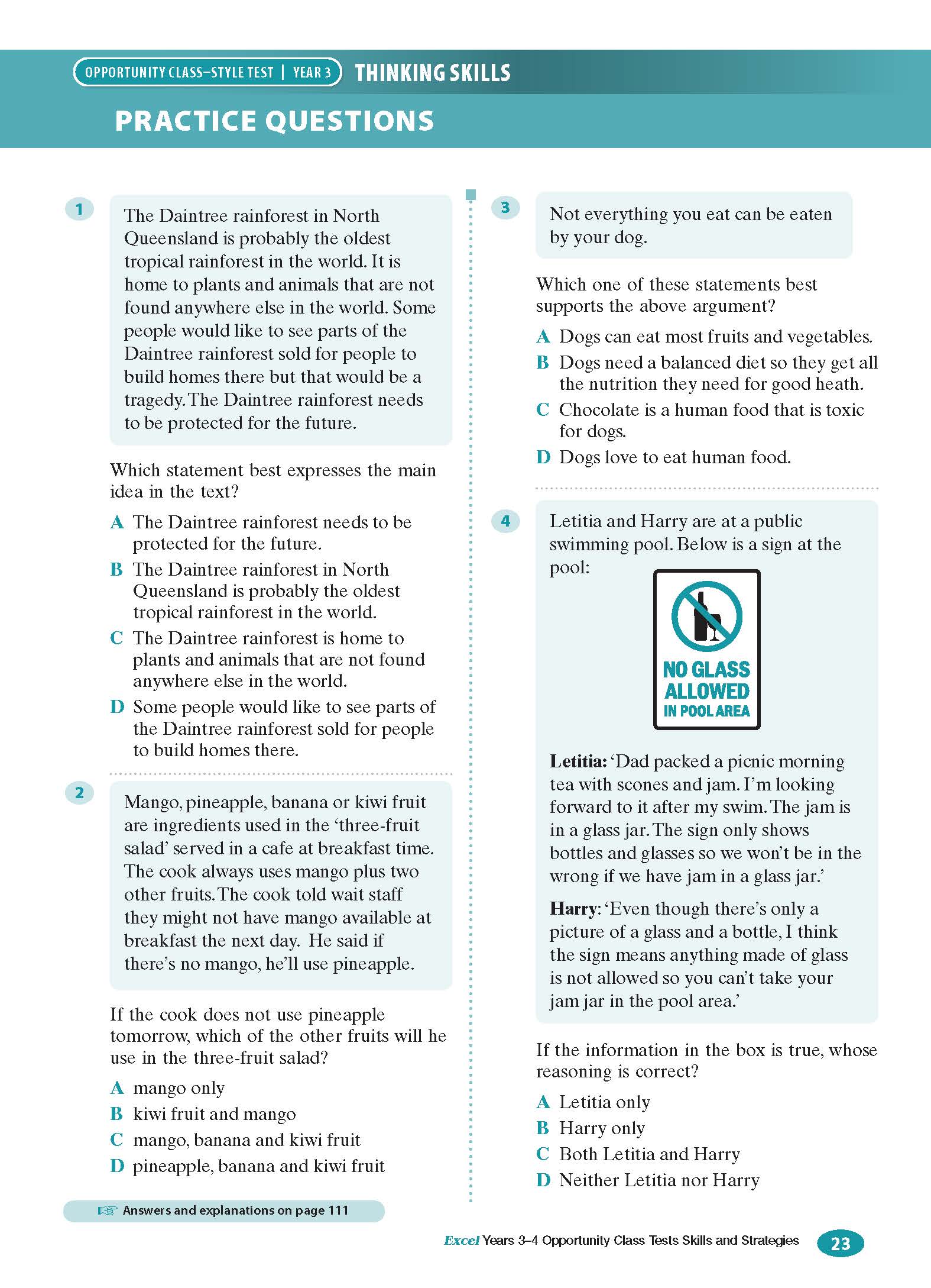 Excel Test Skills - Opportunity Class Tests Skills and Strategies Years 3-4 - Image 7