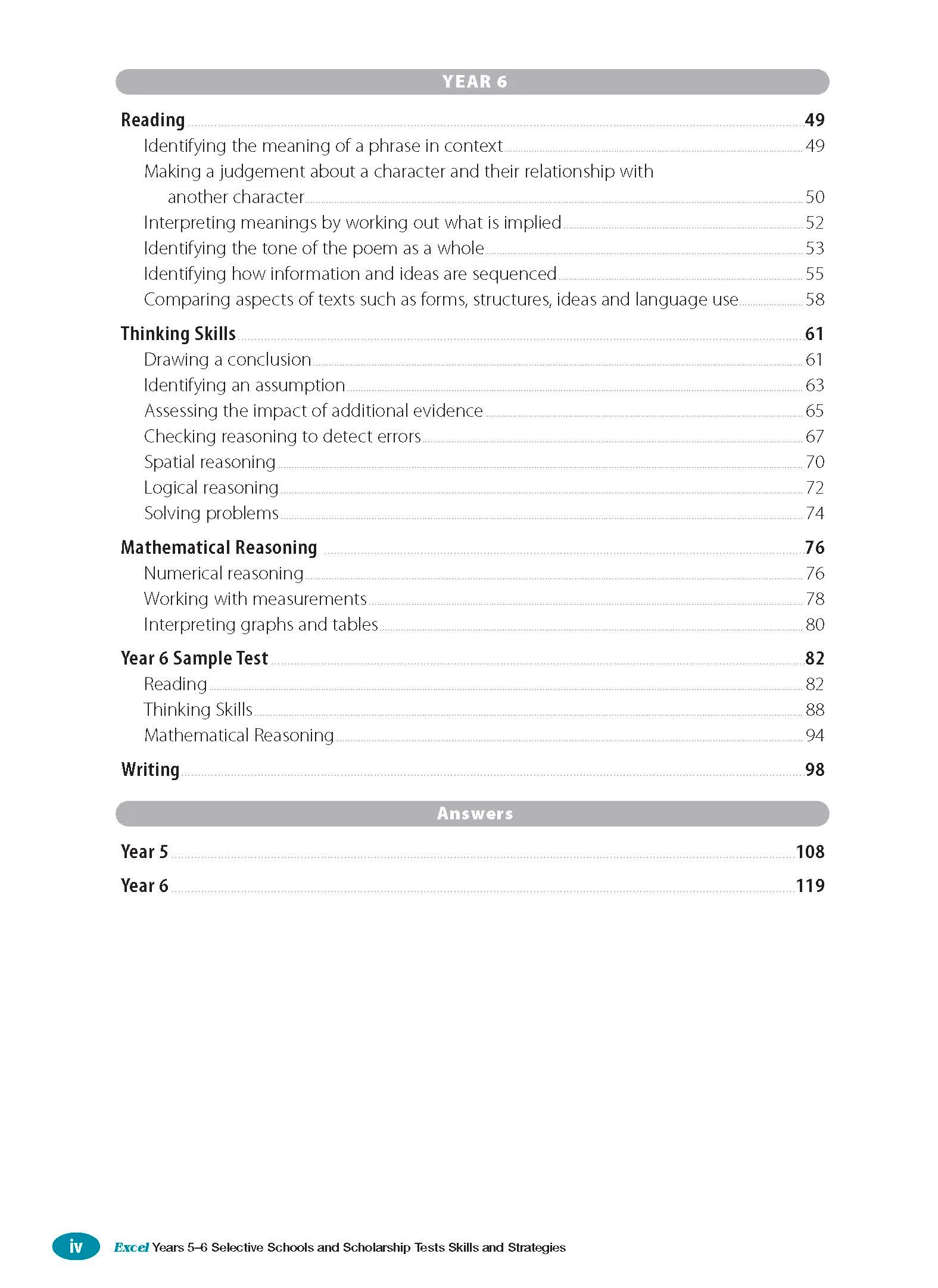 Excel Test Skills - Selective Schools and Scholarship Tests Skills & Strategies Years 5-6 - Image 3