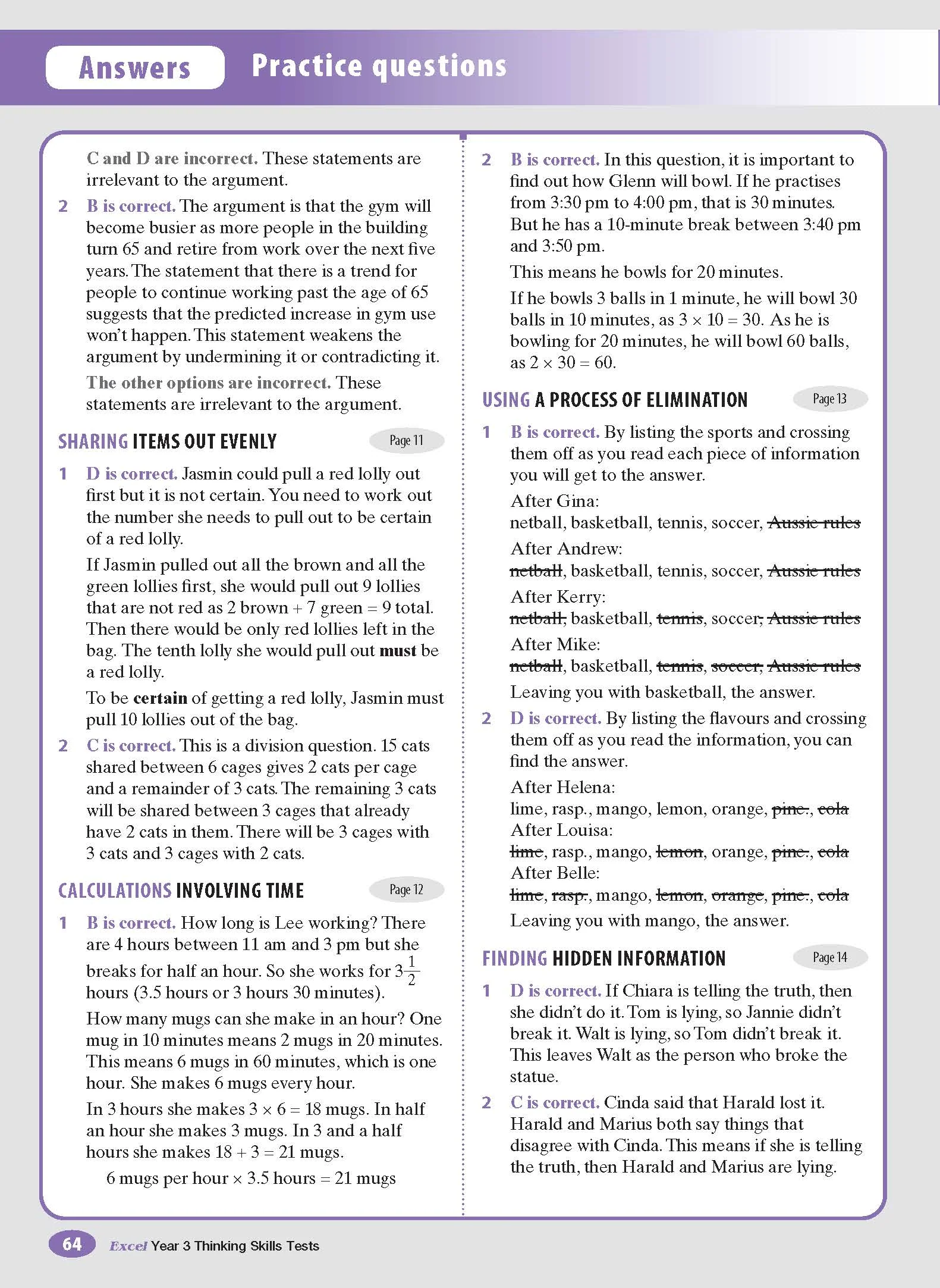Excel Test Skills - Thinking Skills Tests Year 3 - Image 13