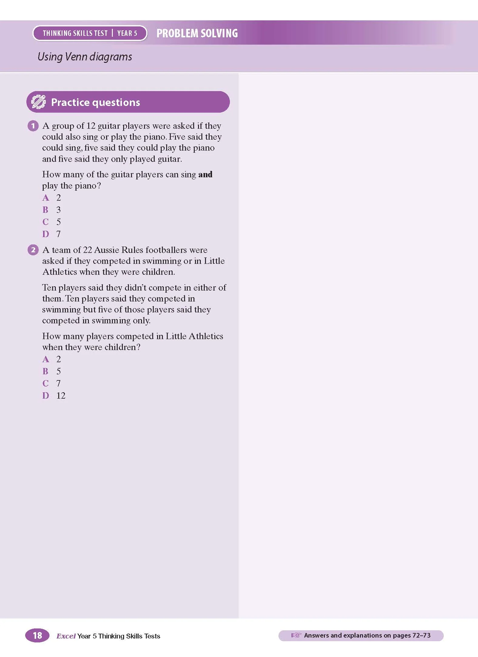 Excel Test Skills - Thinking Skills Tests Year 5 - Image 6