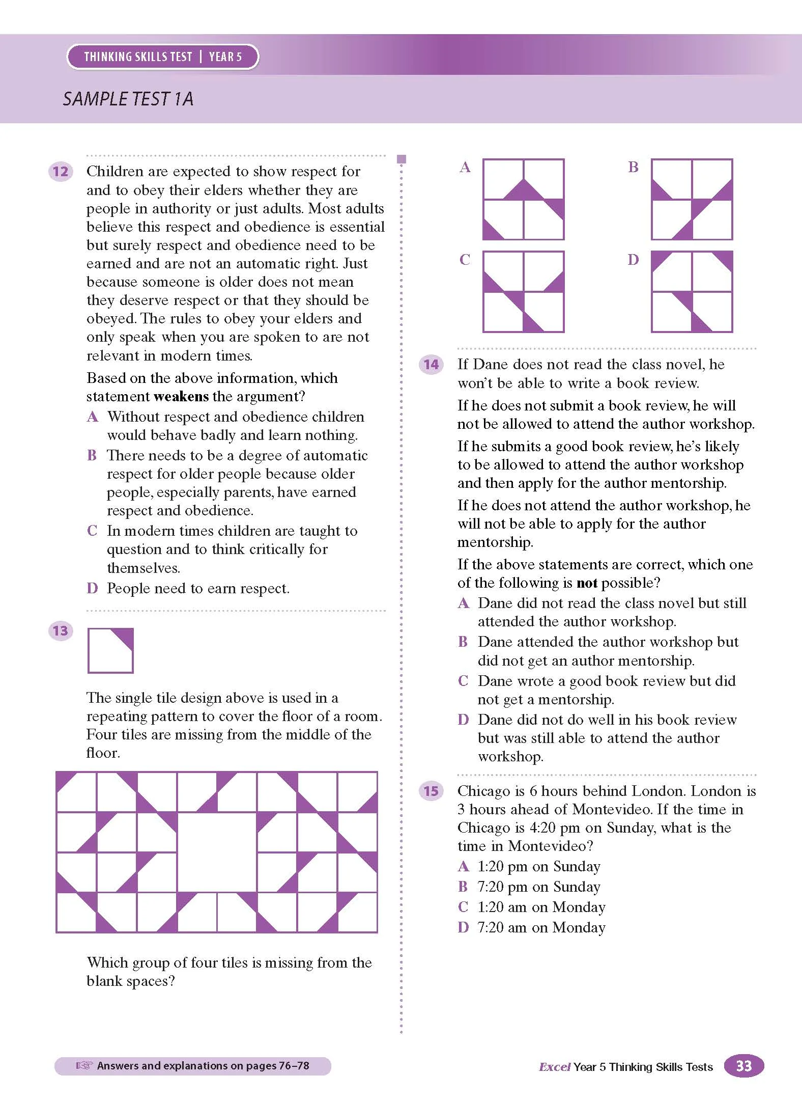 Excel Test Skills - Thinking Skills Tests Year 5 - Image 9