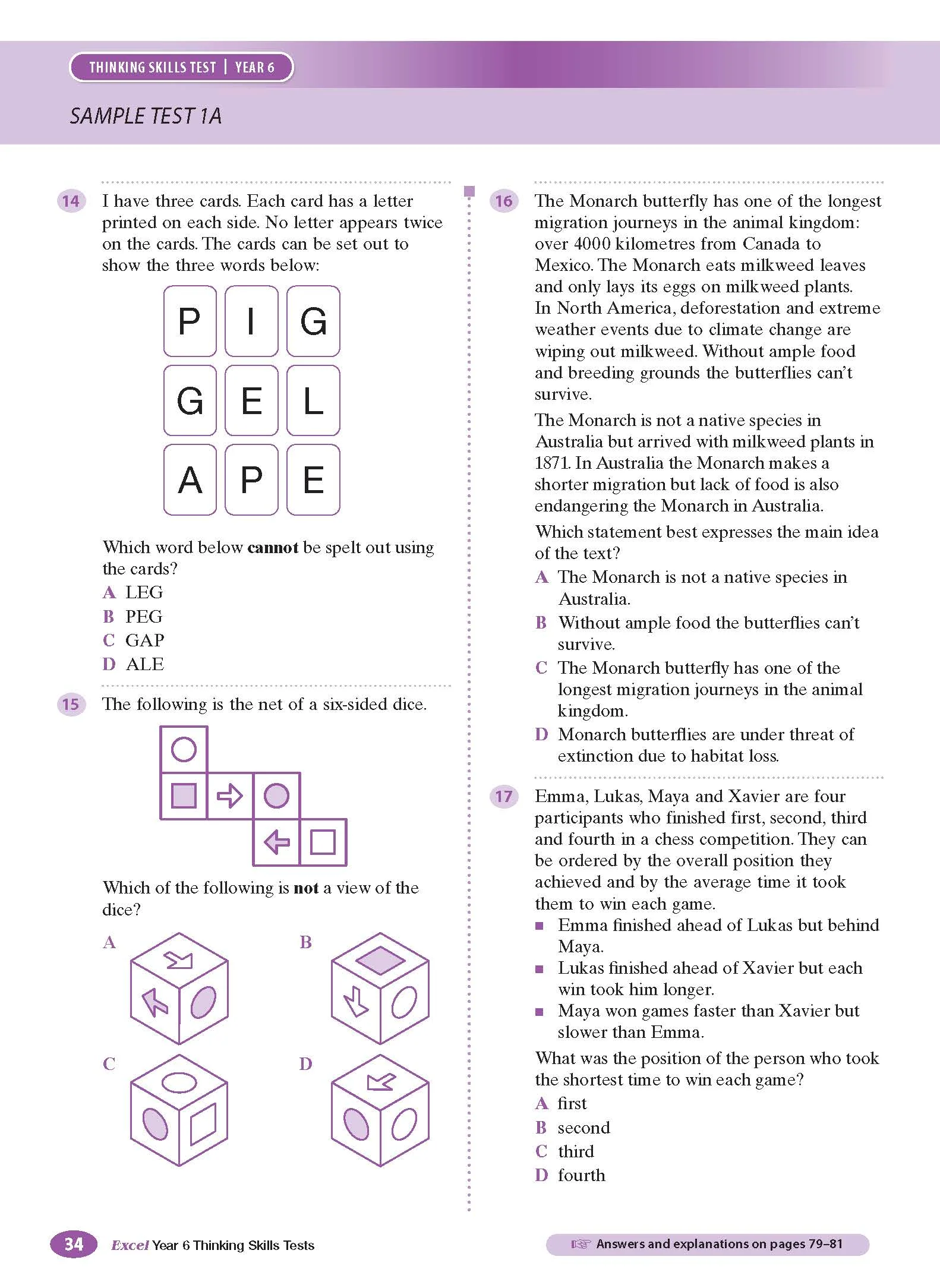 Excel Test Skills - Thinking Skills Tests Year 6 - Image 10