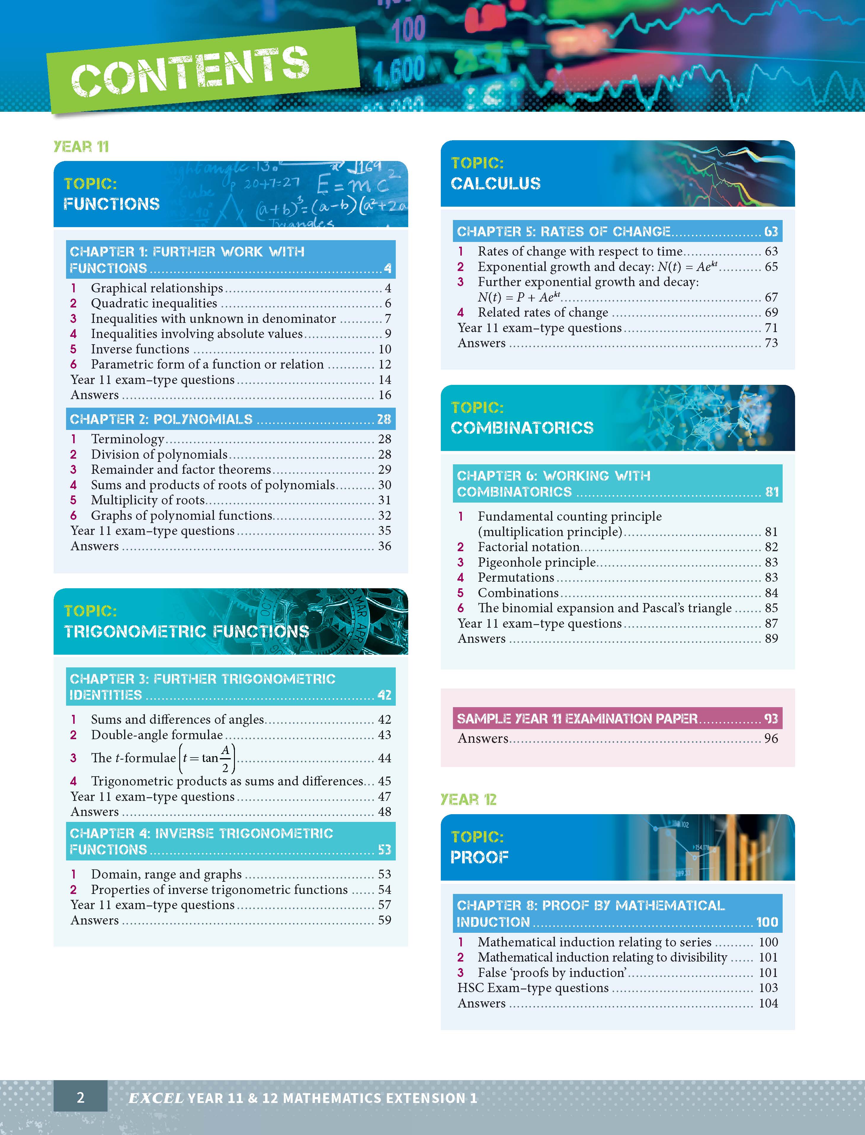 Excel HSC Year 11 and 12 Mathematics Extension 1 Study Guide - Image 3