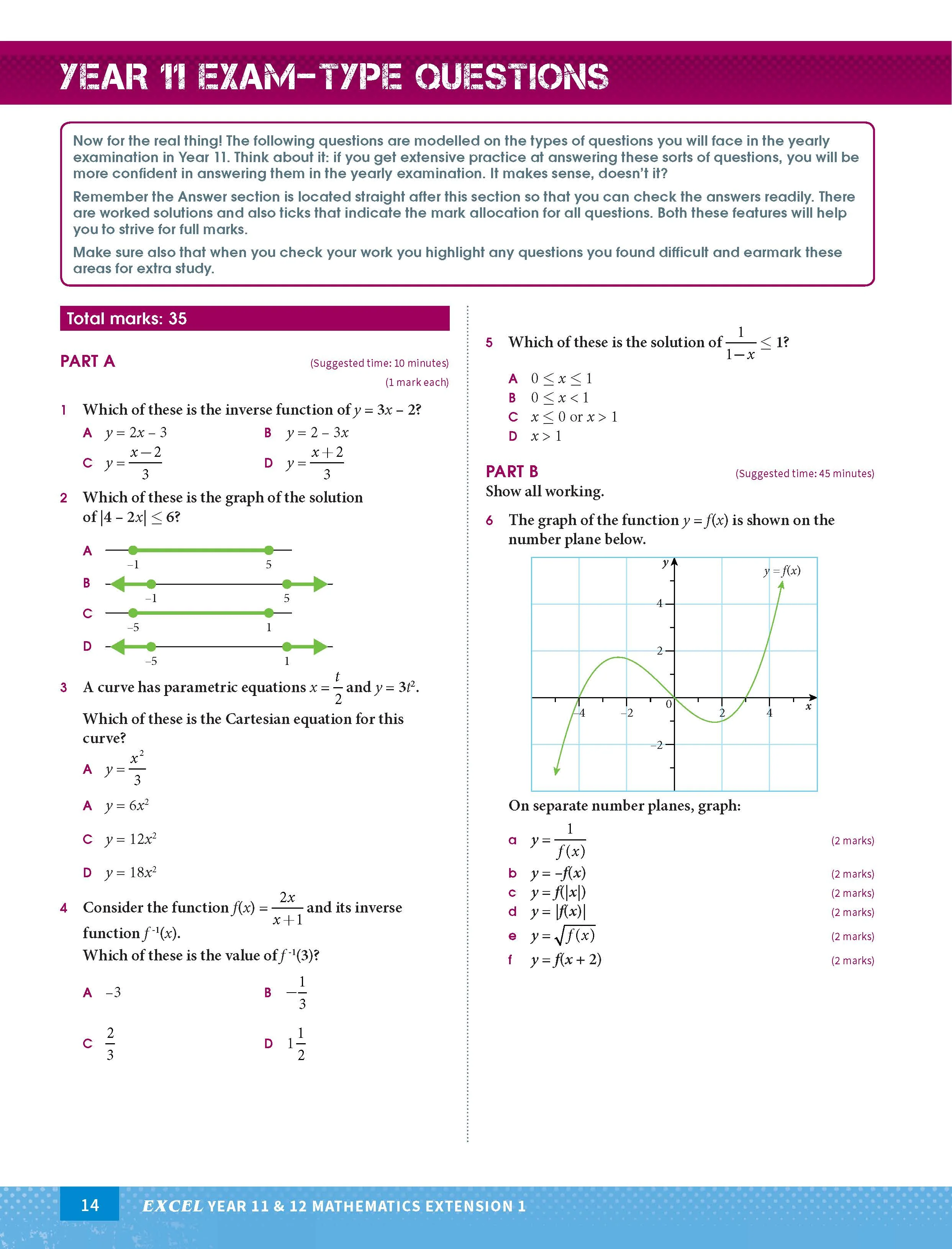 Excel HSC Year 11 and 12 Mathematics Extension 1 Study Guide - Image 9