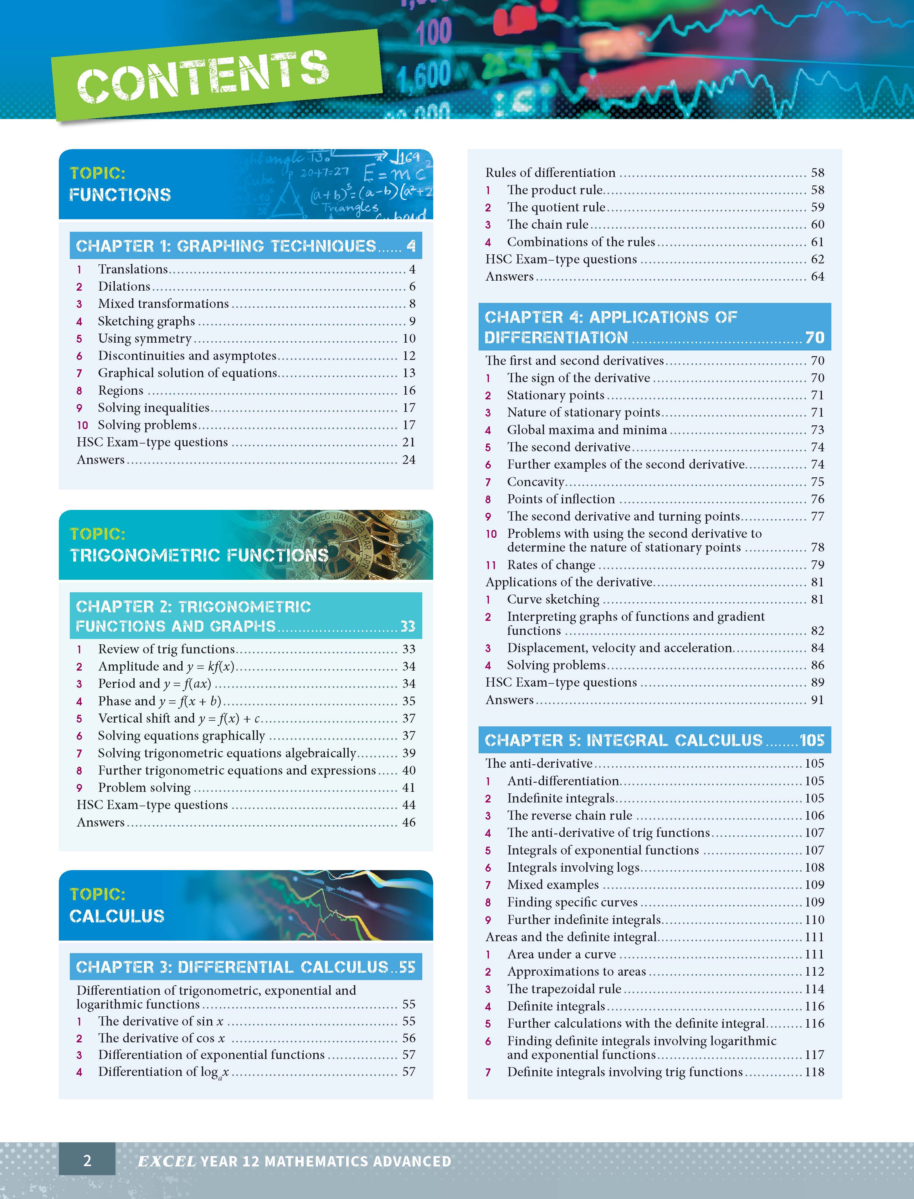Excel HSC Year 12 Mathematics Advanced Study Guide - Image 3