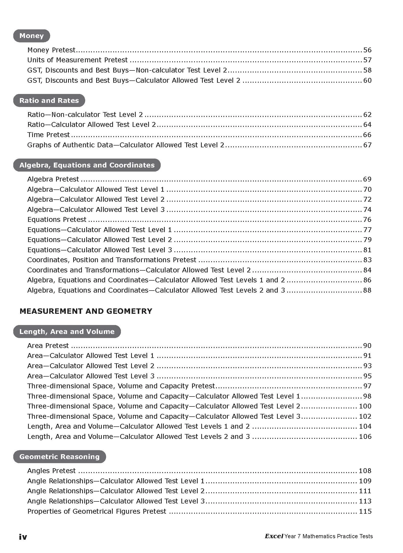 Excel Tests - Mathematics Practice Tests Year 7 - Image 3