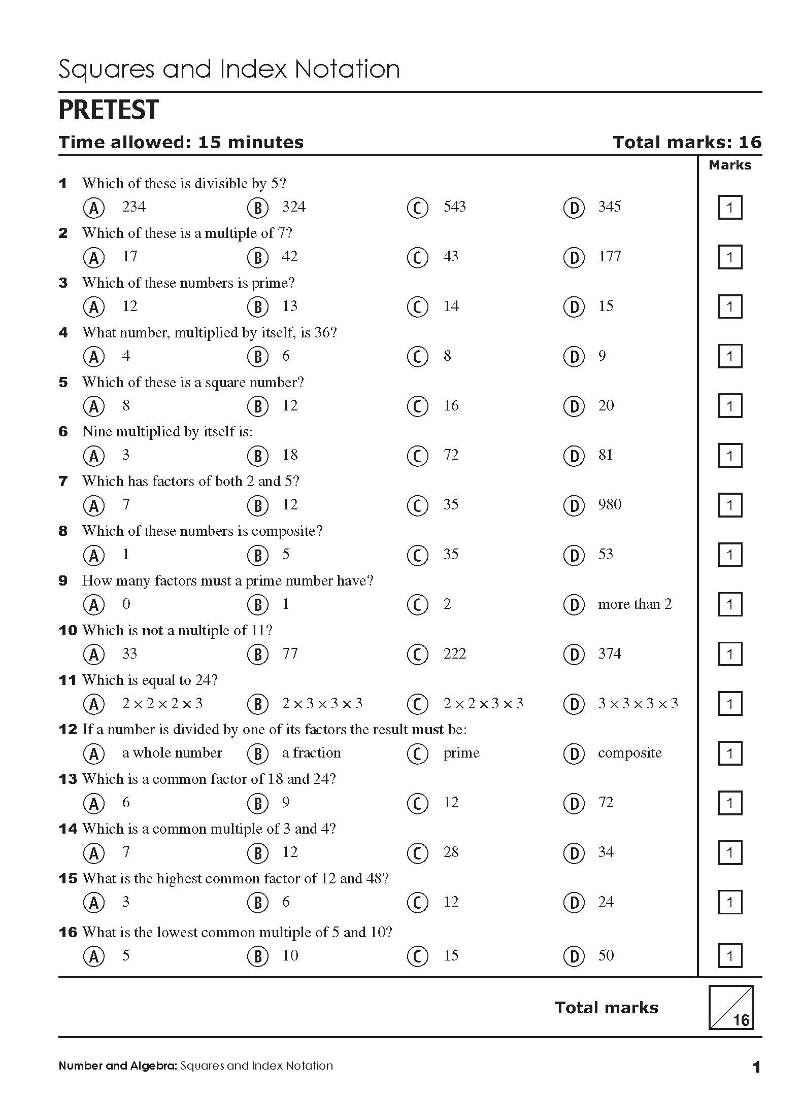 Excel Tests - Mathematics Practice Tests Year 7 - Image 5