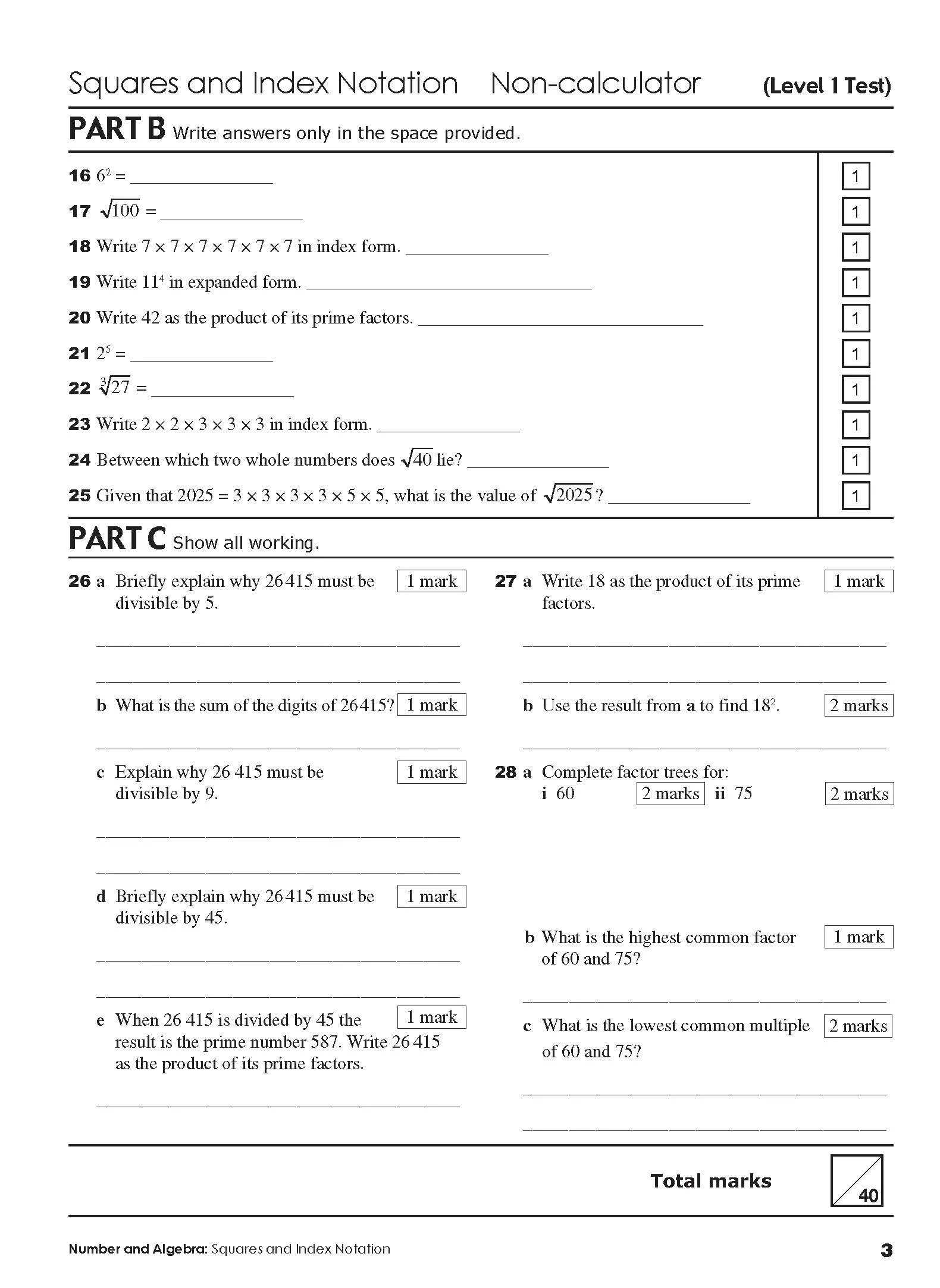 Excel Tests - Mathematics Practice Tests Year 7 - Image 7