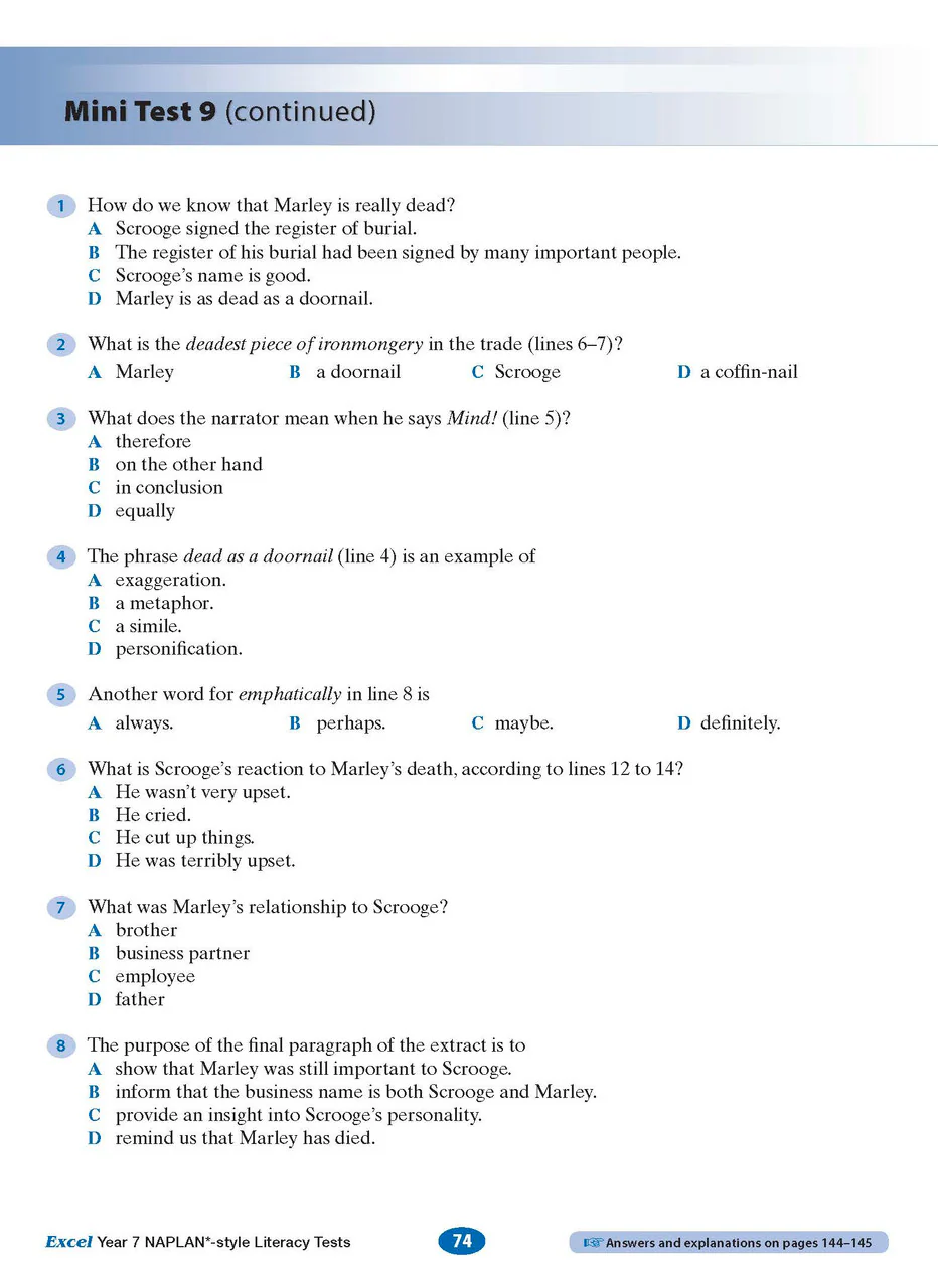 Excel Year 7 NAPLAN*-style Literacy Tests - Image 10