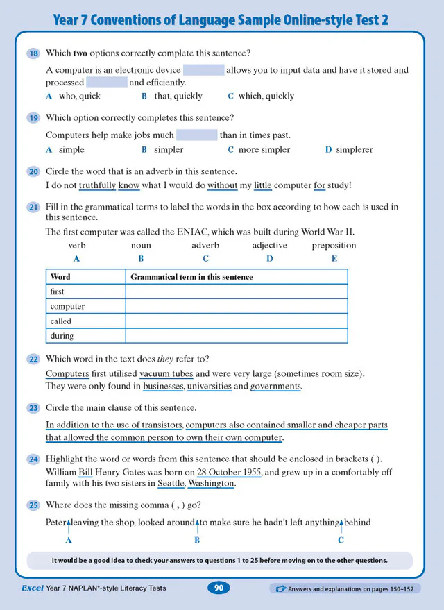 Excel Year 7 NAPLAN*-style Literacy Tests - Image 13