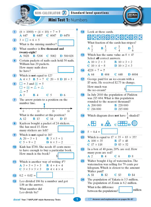 Excel Year 7 NAPLAN*-style Numeracy Tests - Image 4