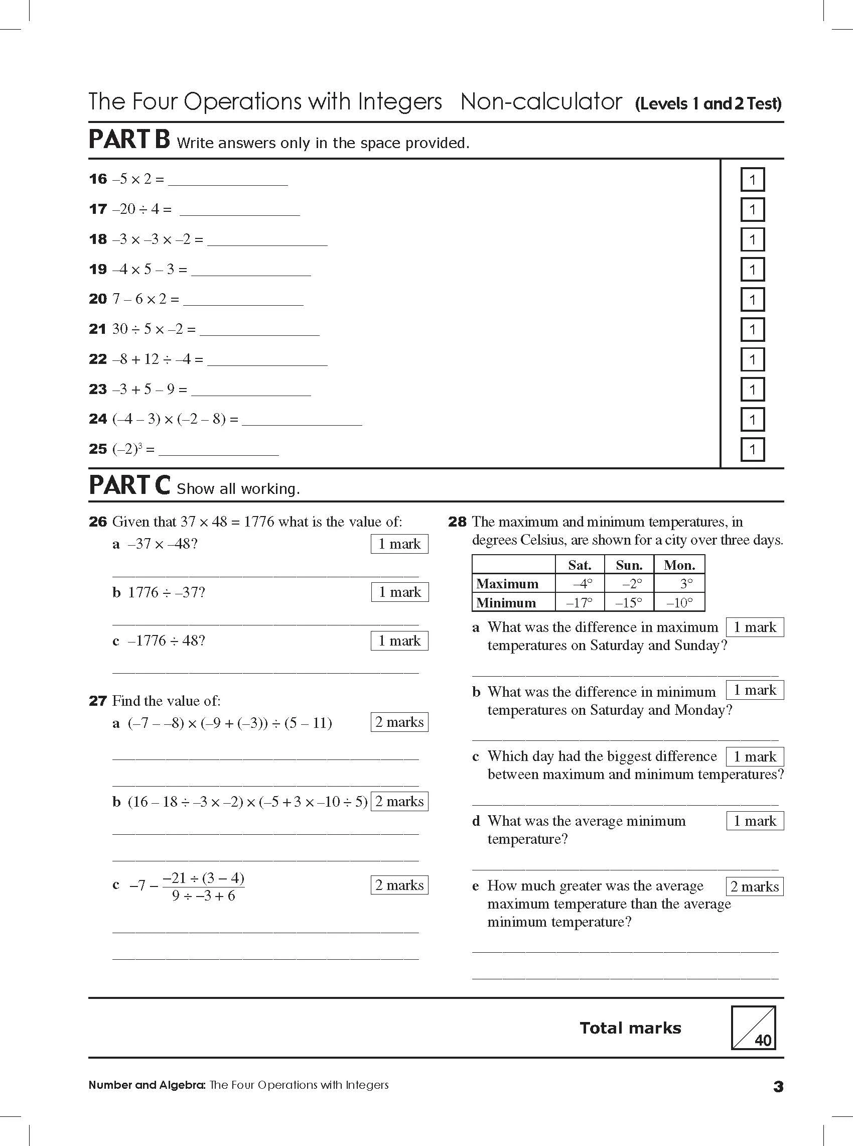Excel Tests - Mathematics Practice Tests Year 8 - Image 7