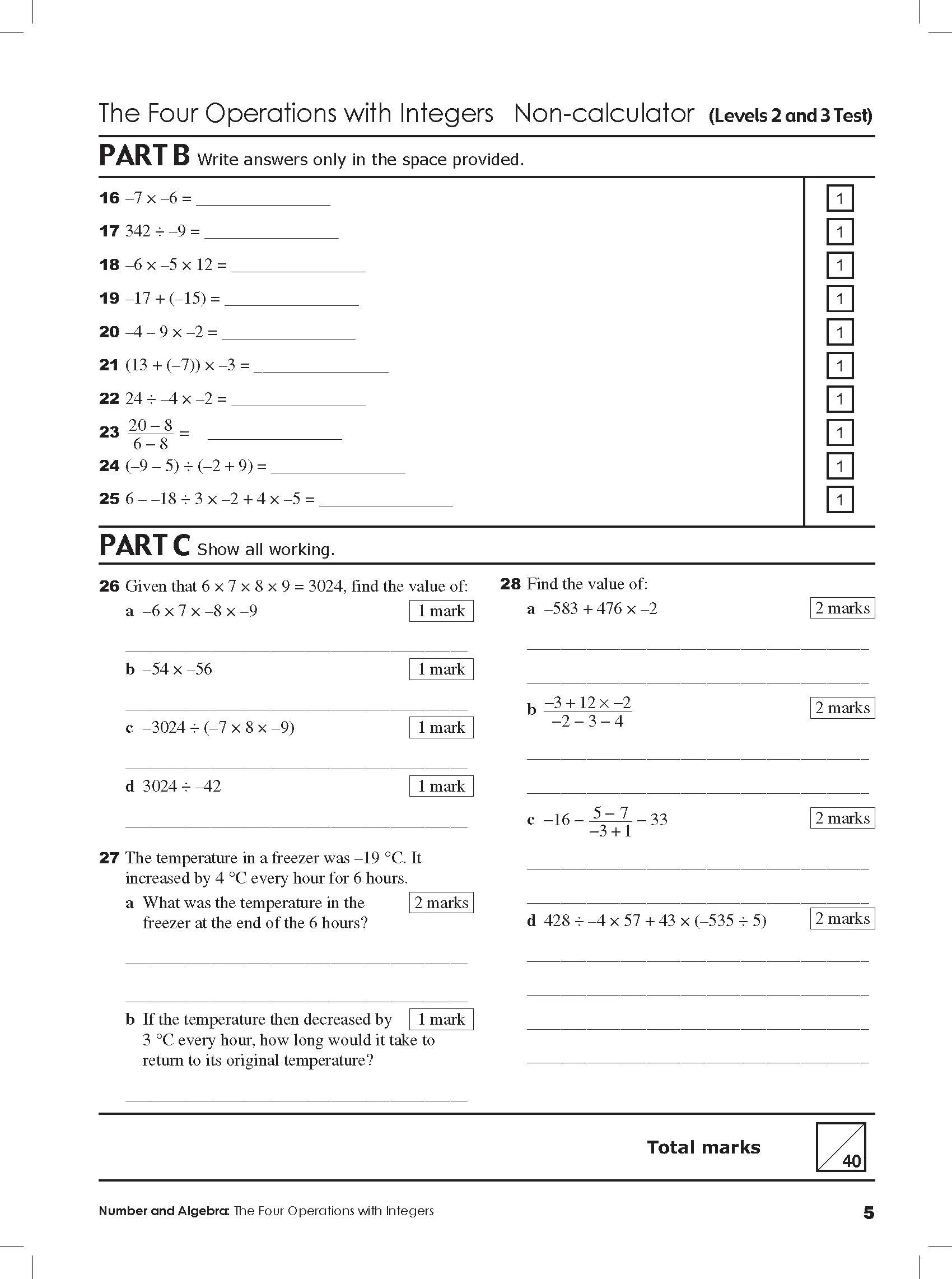 Excel Tests - Mathematics Practice Tests Year 8 - Image 9