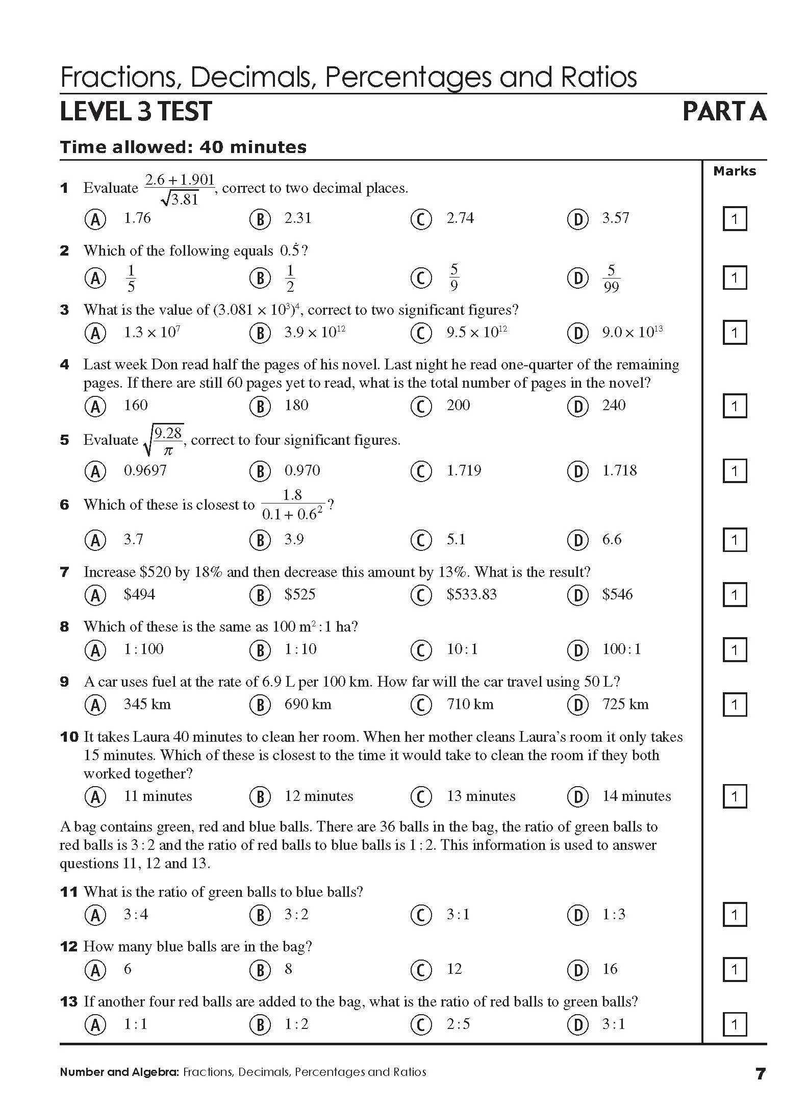 Excel Tests - Mathematics Practice Tests Year 9 - Image 10