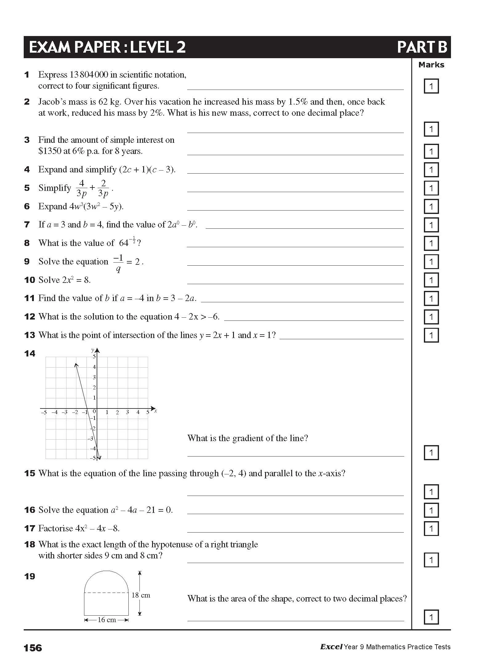 Excel Tests - Mathematics Practice Tests Year 9 - Image 13