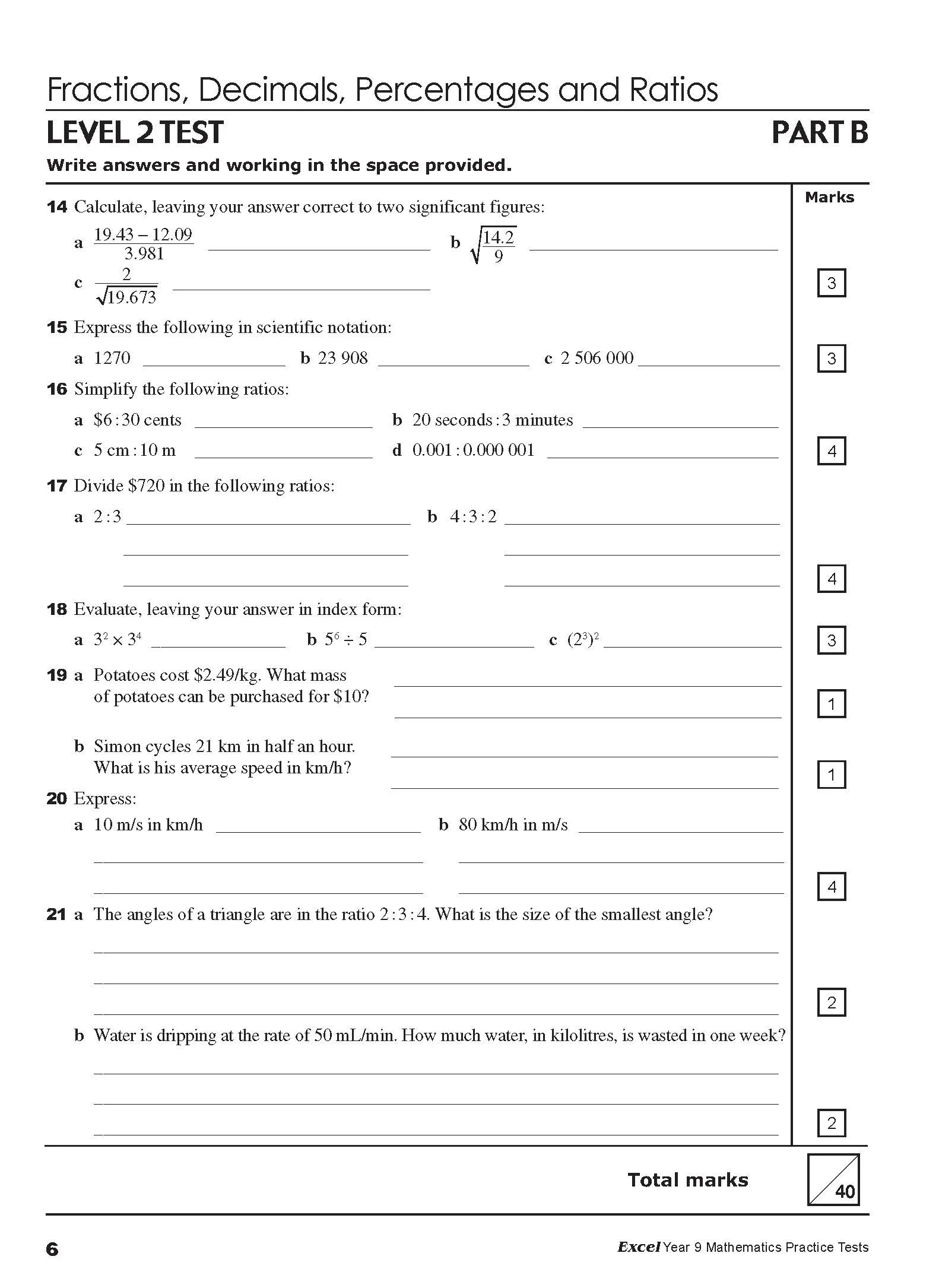 Excel Tests - Mathematics Practice Tests Year 9 - Image 9