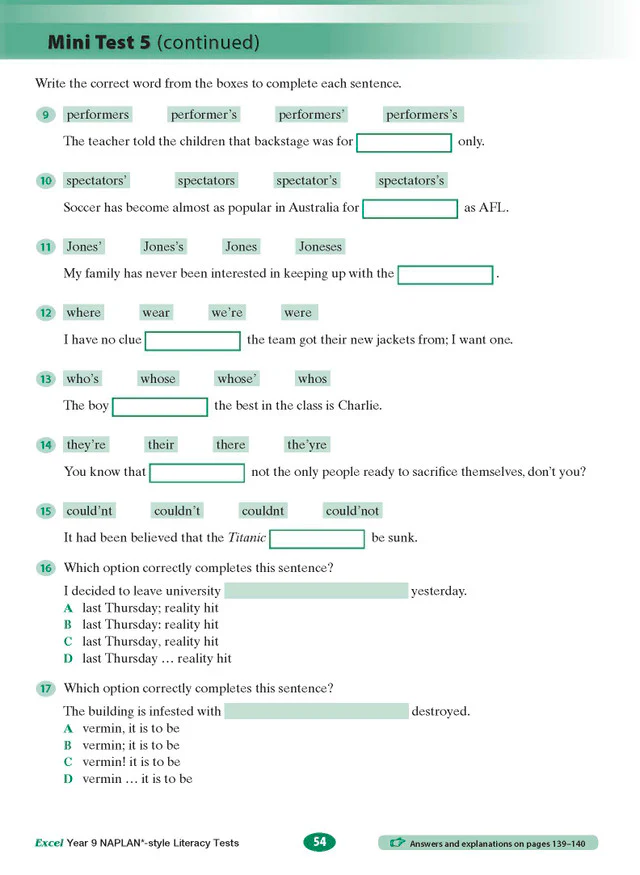 Excel Year 9 NAPLAN*-style Literacy Tests - Image 7