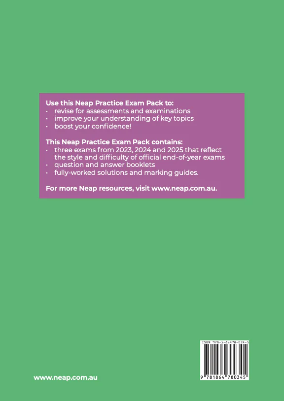 Neap Practice Exam Pack: VCE General Mathematics Units 1&2 2026 Edition (3 Exams) - Image 6