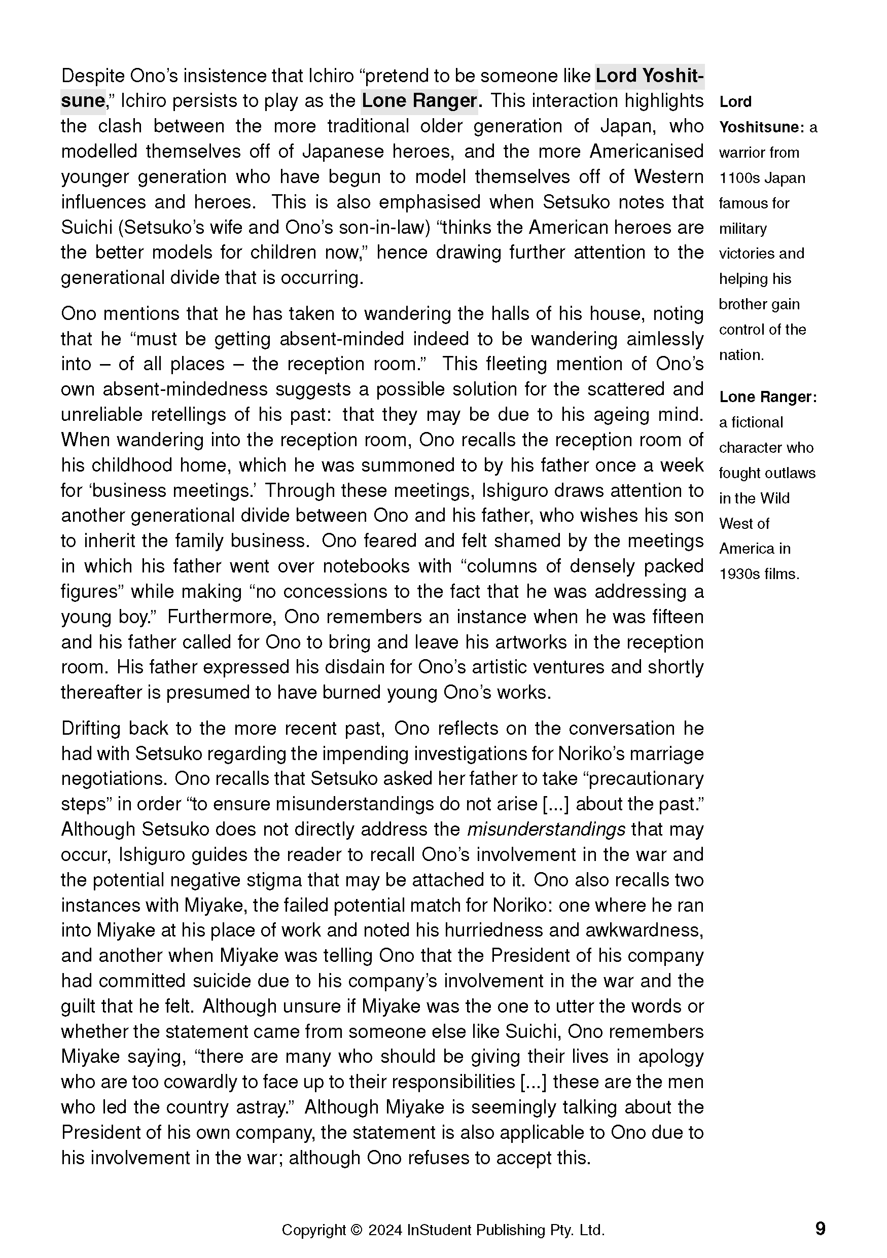 ATAR Notes Text Guide: An Artist of the Floating World by Kazuo Ishiguro - Image 13