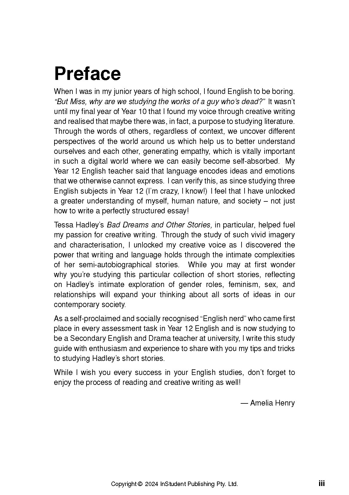 ATAR Notes Text Guide: Bad Dreams and Other Stories by Tessa Hadley - Image 2