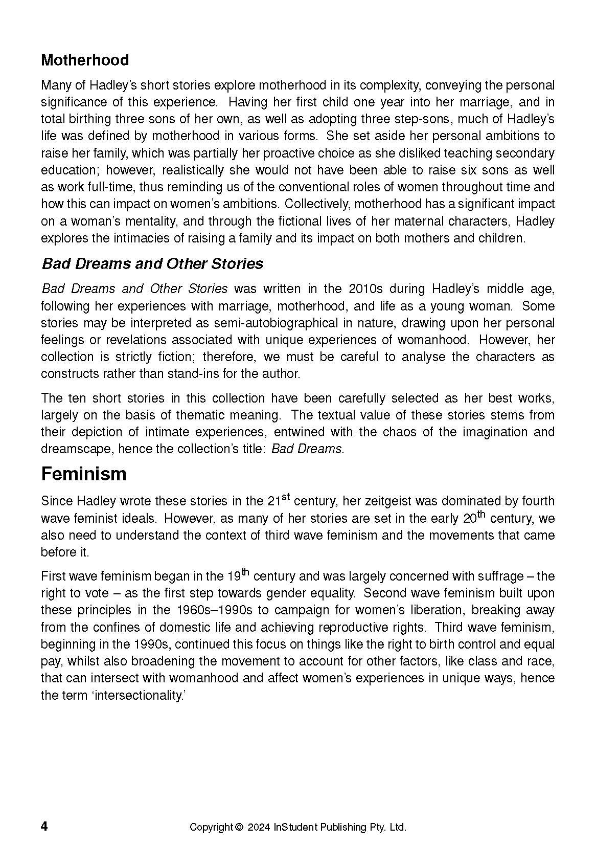 ATAR Notes Text Guide: Bad Dreams and Other Stories by Tessa Hadley - Image 8