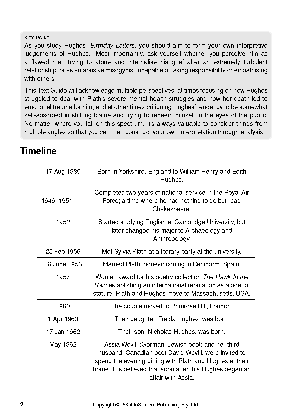 ATAR Notes Text Guide: Birthday Letters by Ted Hughes - Image 6