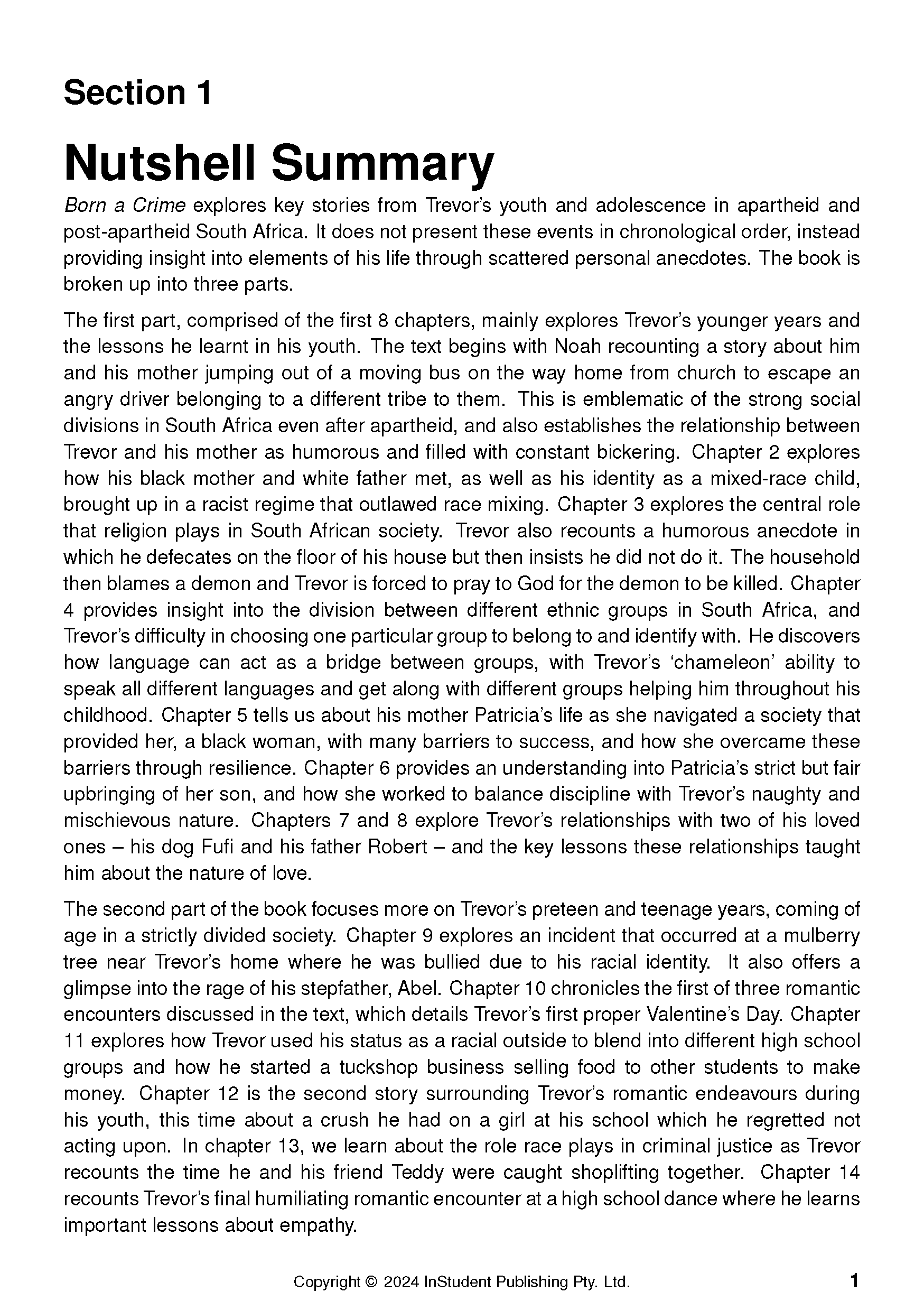 ATAR Notes Text Guide: Born a Crime by Trevor Noah - Image 5