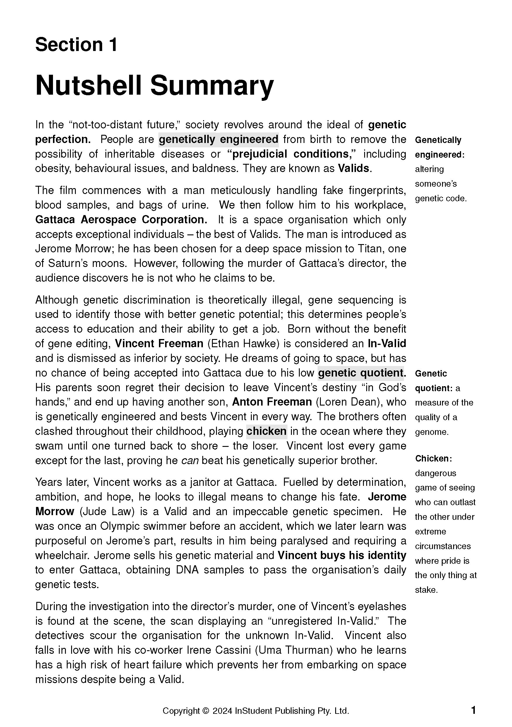 ATAR Notes Text Guide: Gattaca by Andrew Niccol - Image 6