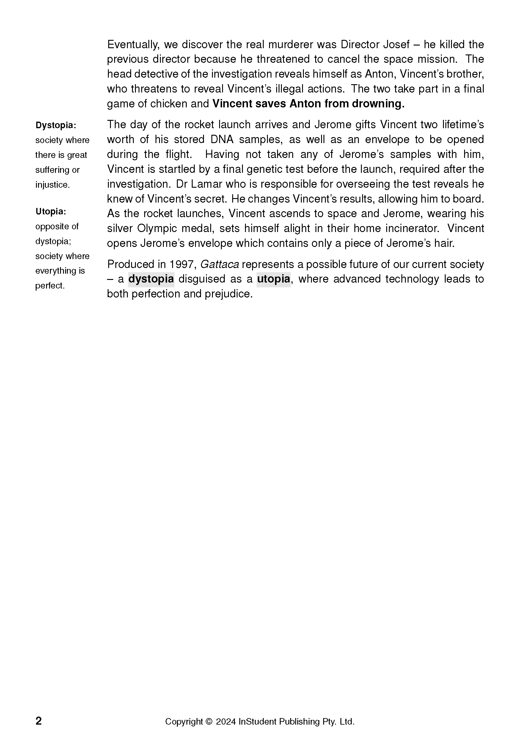 ATAR Notes Text Guide: Gattaca by Andrew Niccol - Image 7