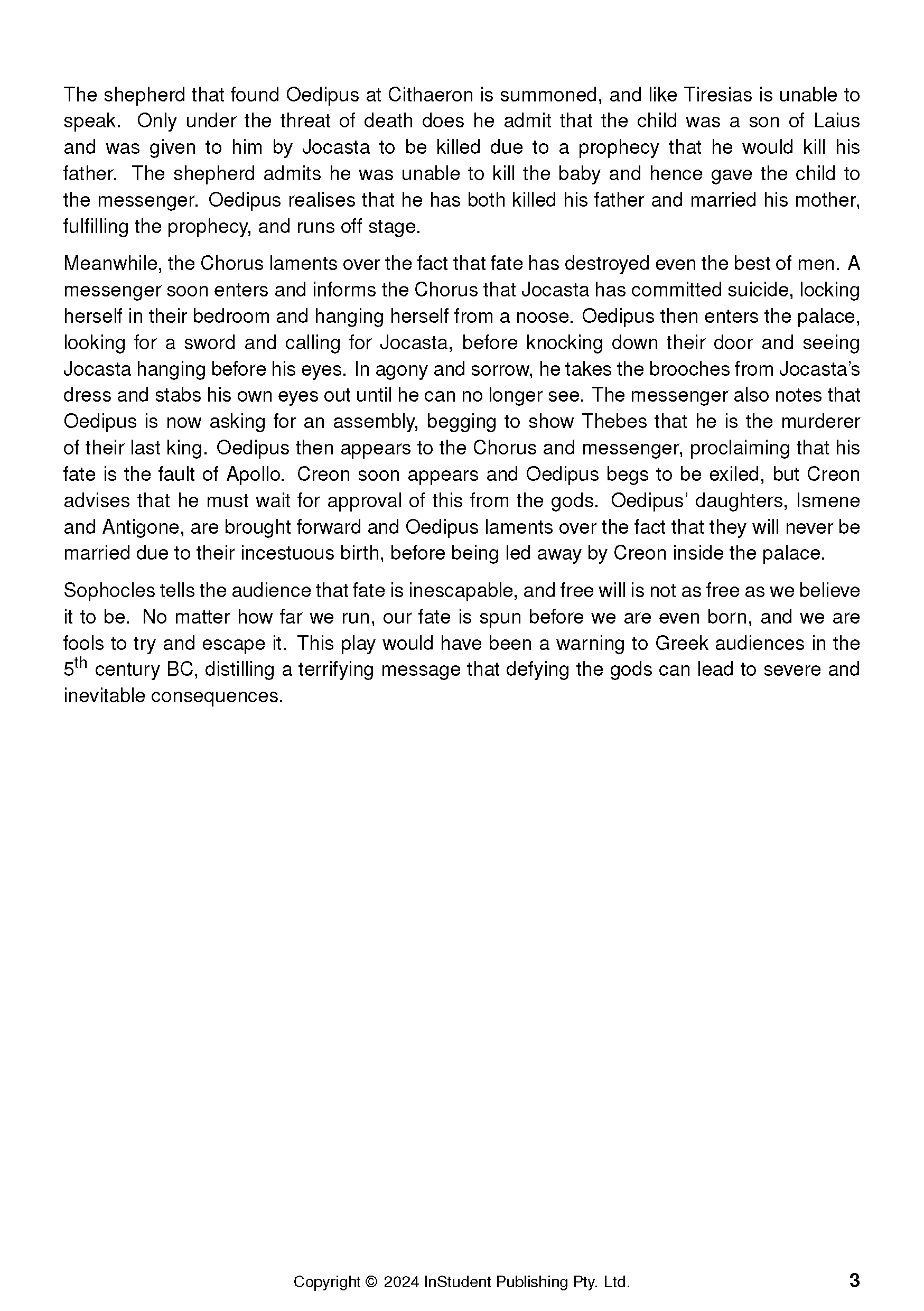 ATAR Notes Text Guide: Oedipus the King by Sophocles - Image 7