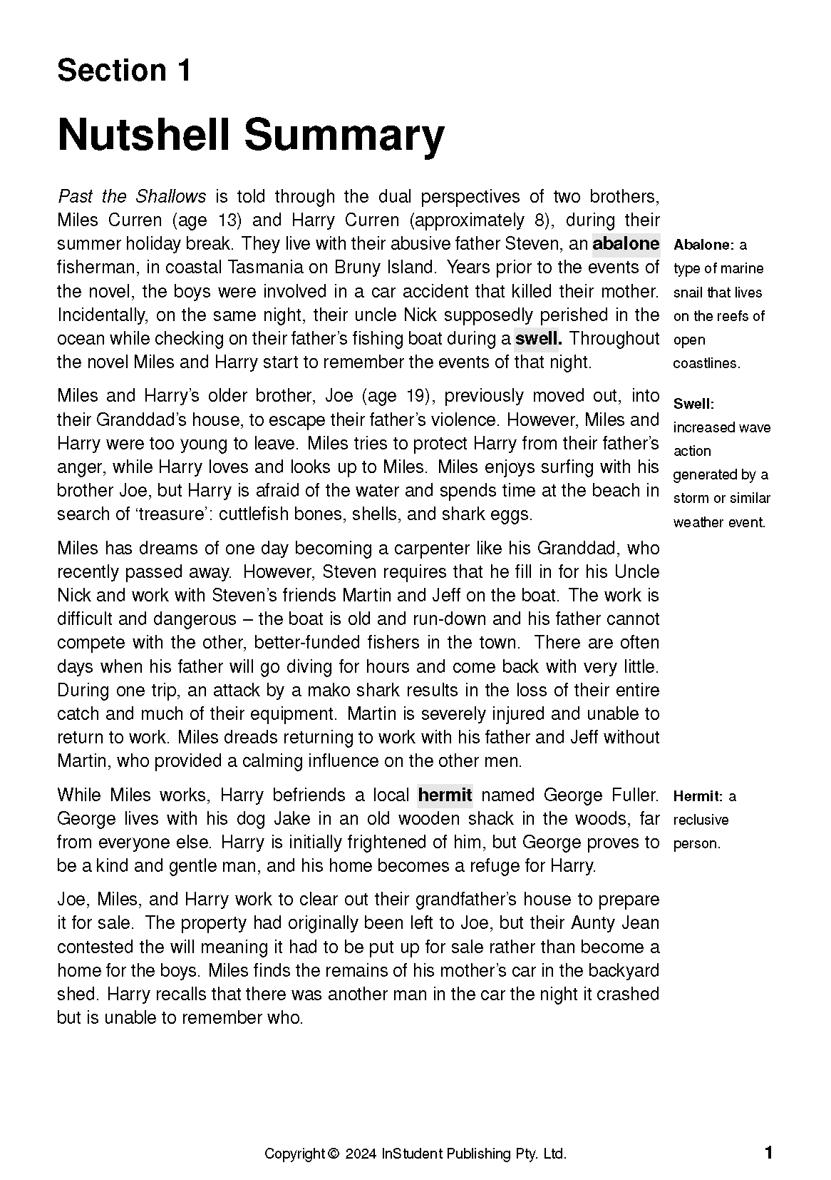 ATAR Notes Text Guide:  Past the Shallows by Favel Parrett - Image 6