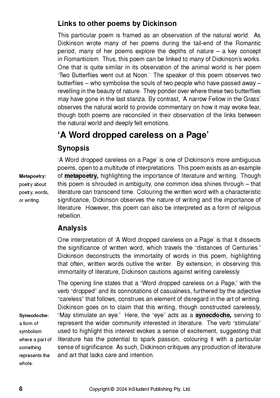 ATAR Notes Text Guide: Selected Poems by Emily Dickinson - Image 11