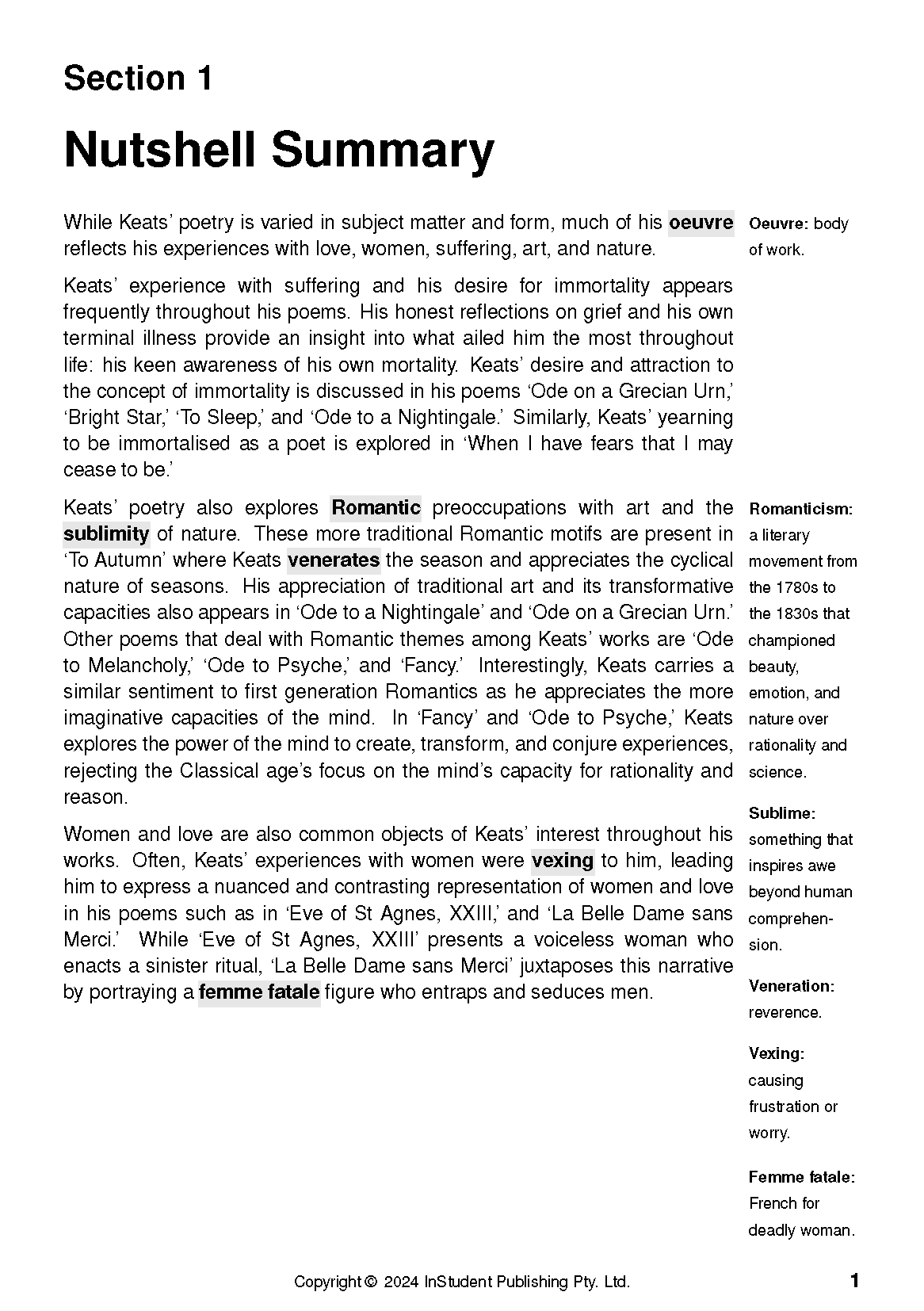 ATAR Notes Text Guide: Selected Poems by John Keats - Image 5
