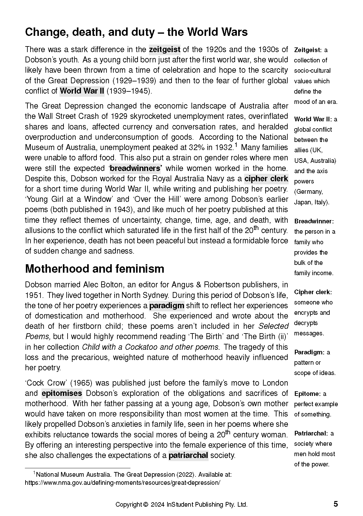 ATAR Notes Text Guide: Selected Poems by Rosemary Dobson - Image 8