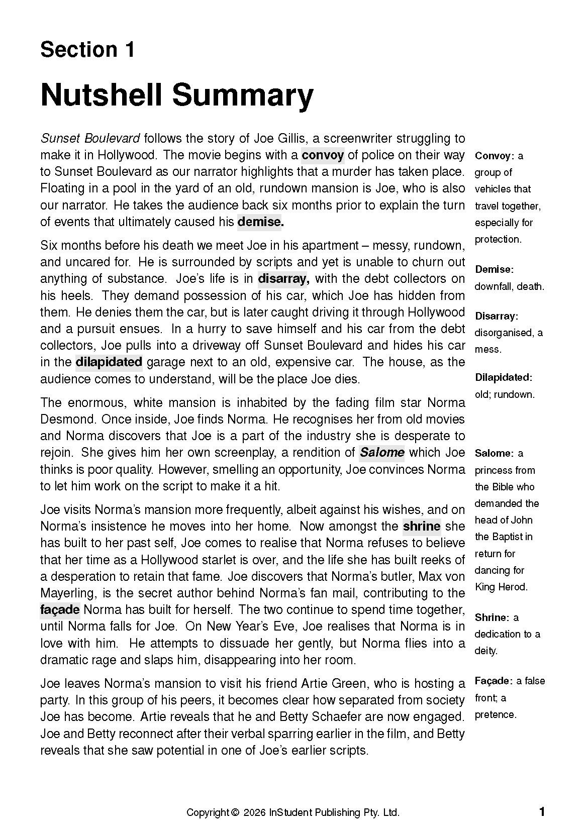 ATAR Notes Text Guide: Sunset Boulevard by Billy Wilder - Image 4