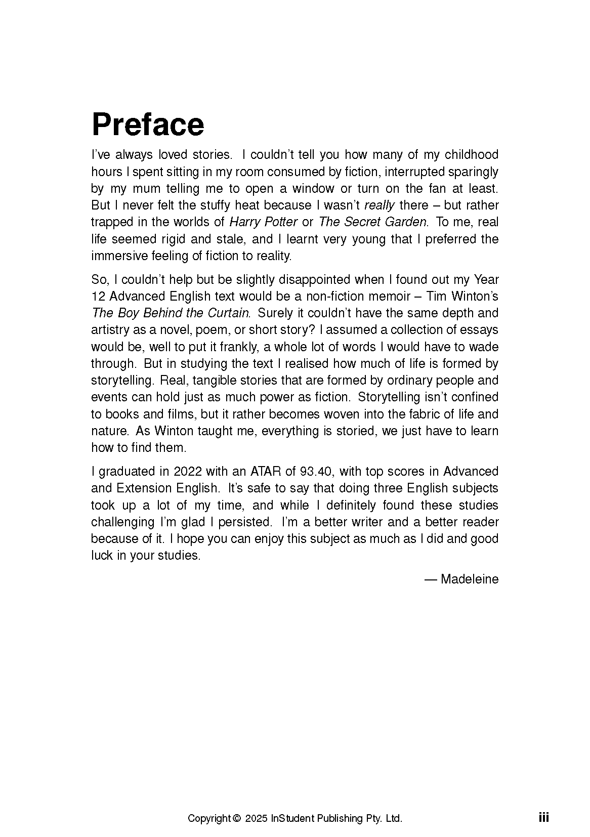 ATAR Notes Text Guide: The Boy Behind the Curtain by Tim Winton - Image 2
