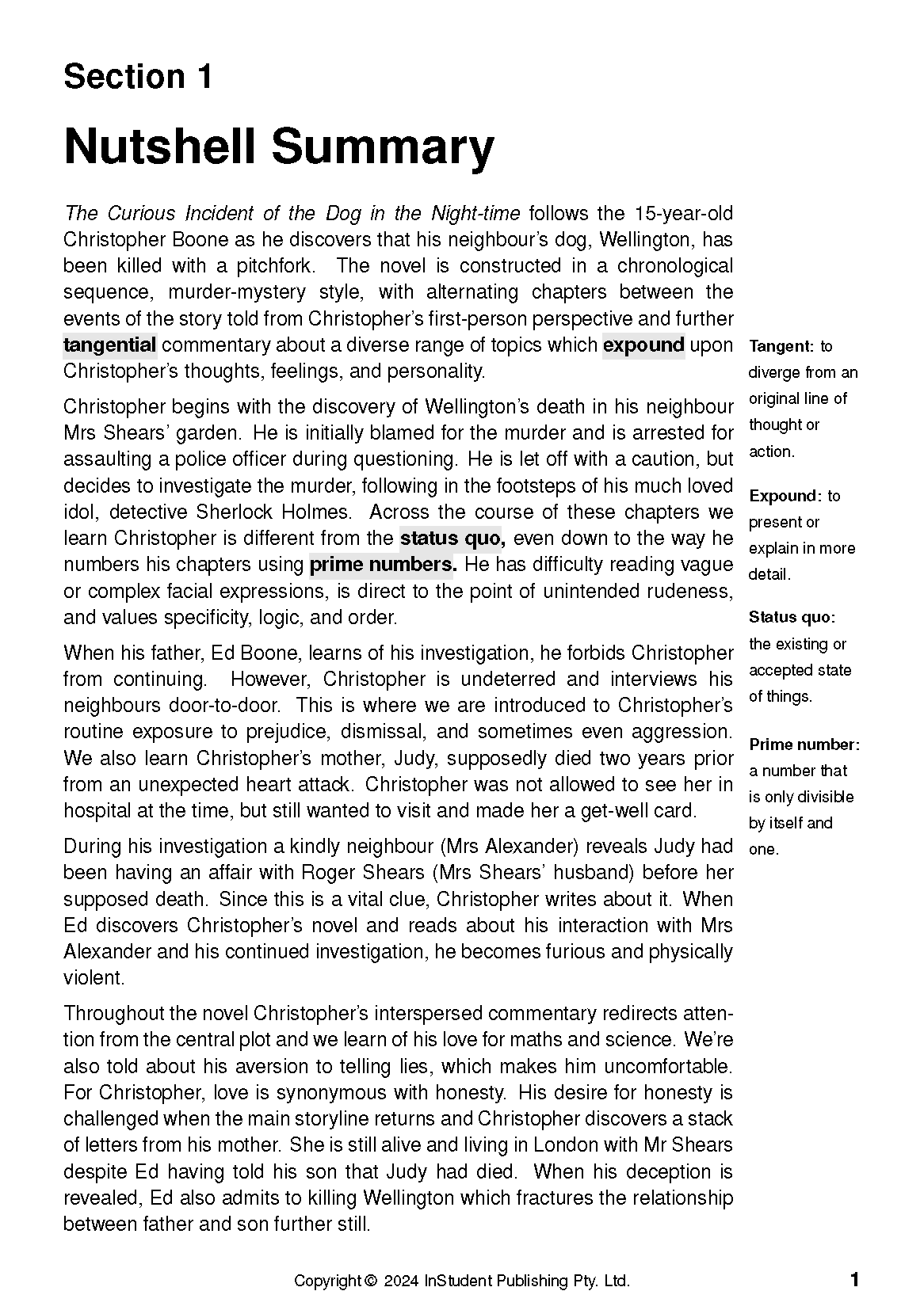 ATAR Notes Text Guide:  The Curious Incident of the Dog in the Night-time by Mark Haddon - Image 6