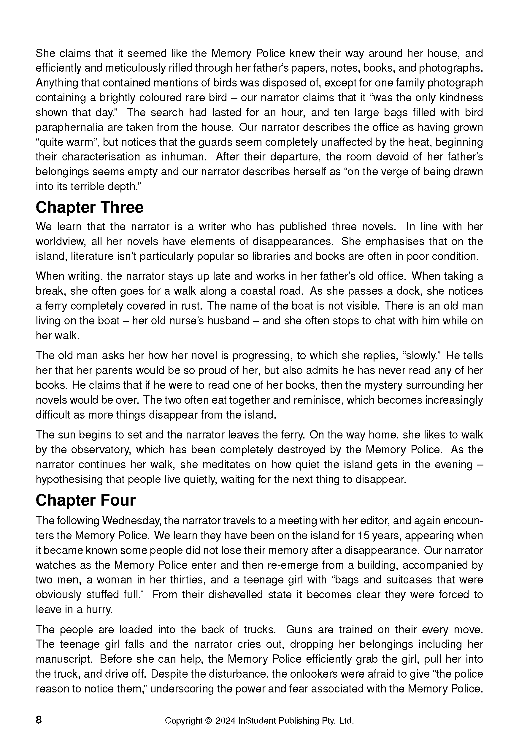 ATAR Notes Text Guide: The Memory Police by Yoko Ogawa - Image 12