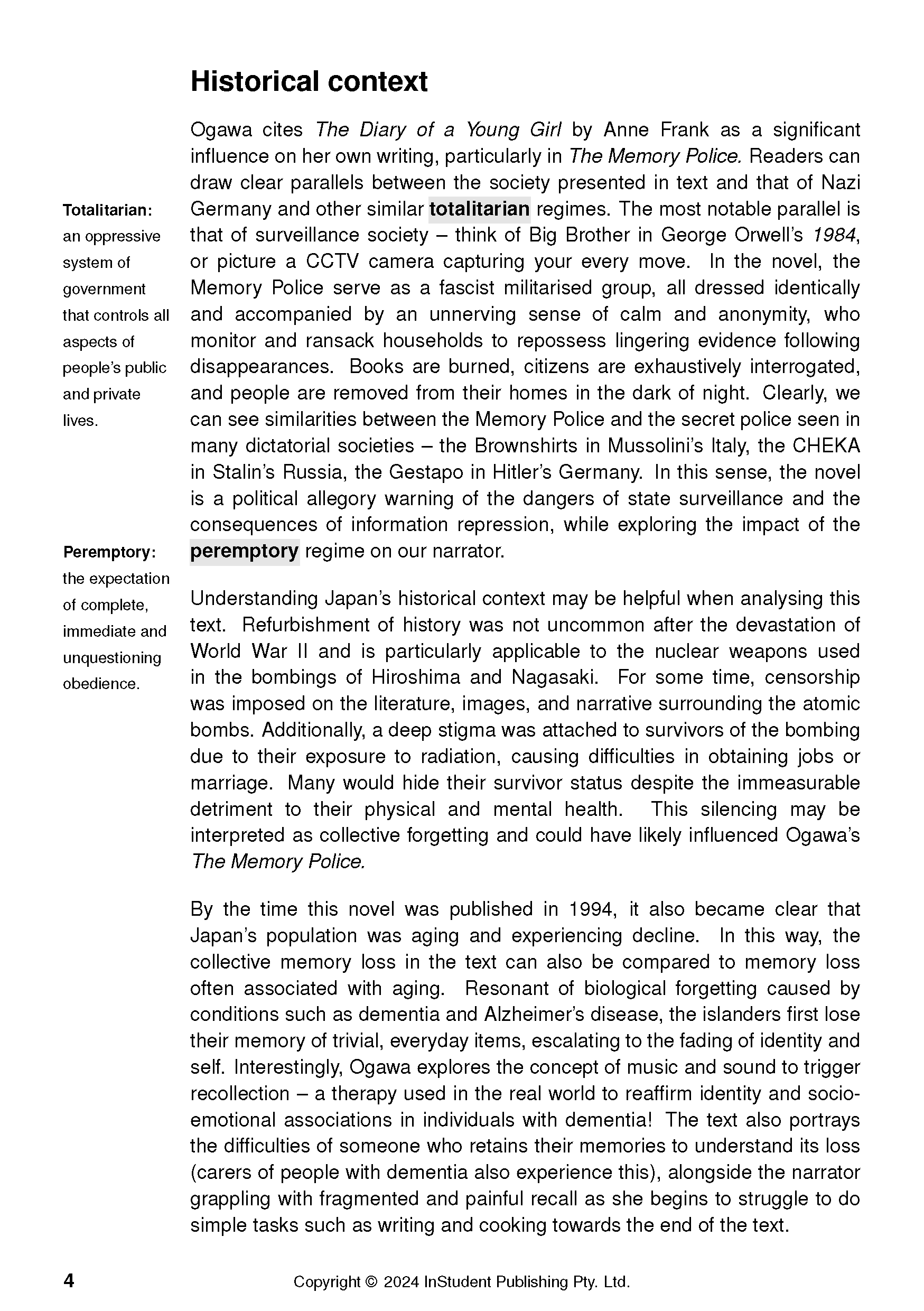 ATAR Notes Text Guide: The Memory Police by Yoko Ogawa - Image 8