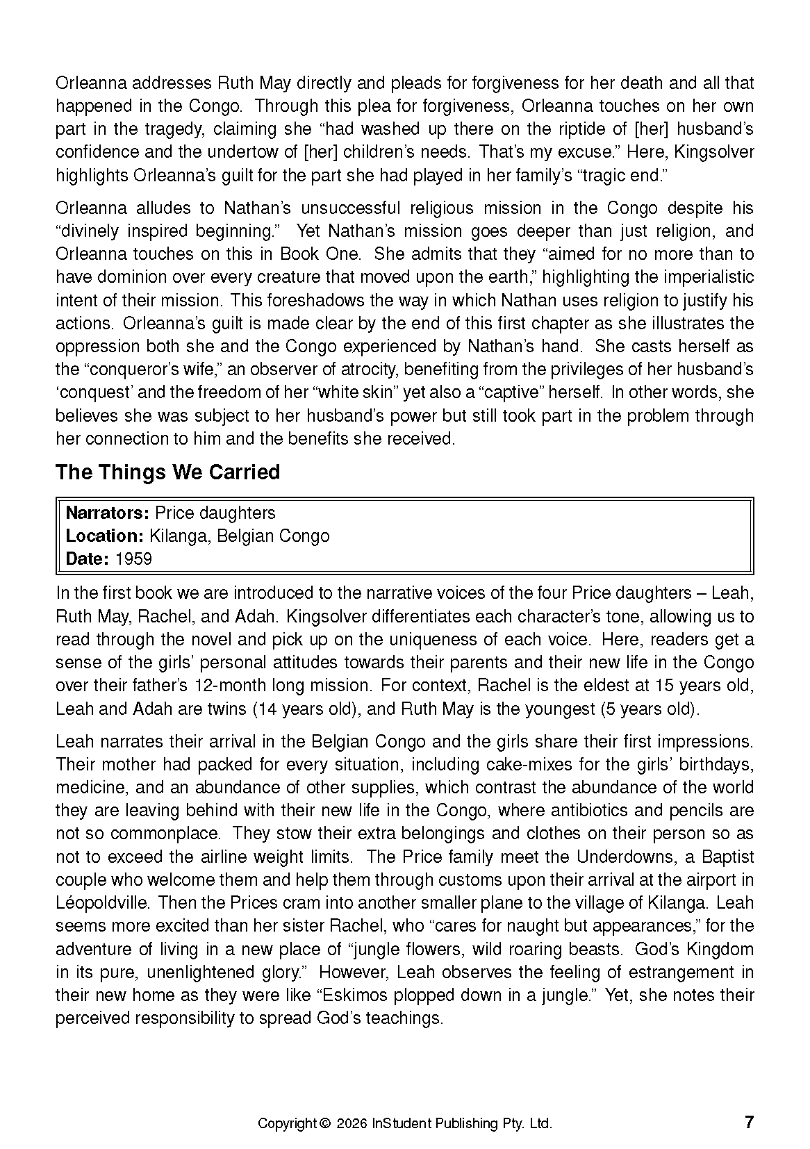 ATAR Notes Text Guide: The Poisonwood Bible by Barbara Kingsolver - Image 10