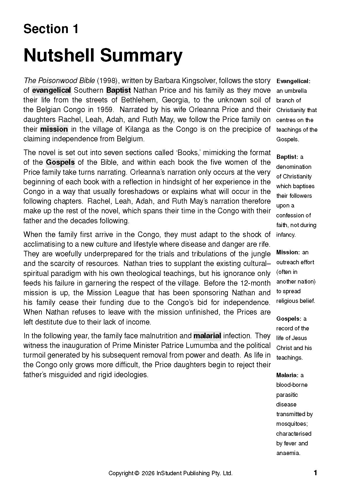 ATAR Notes Text Guide: The Poisonwood Bible by Barbara Kingsolver - Image 4