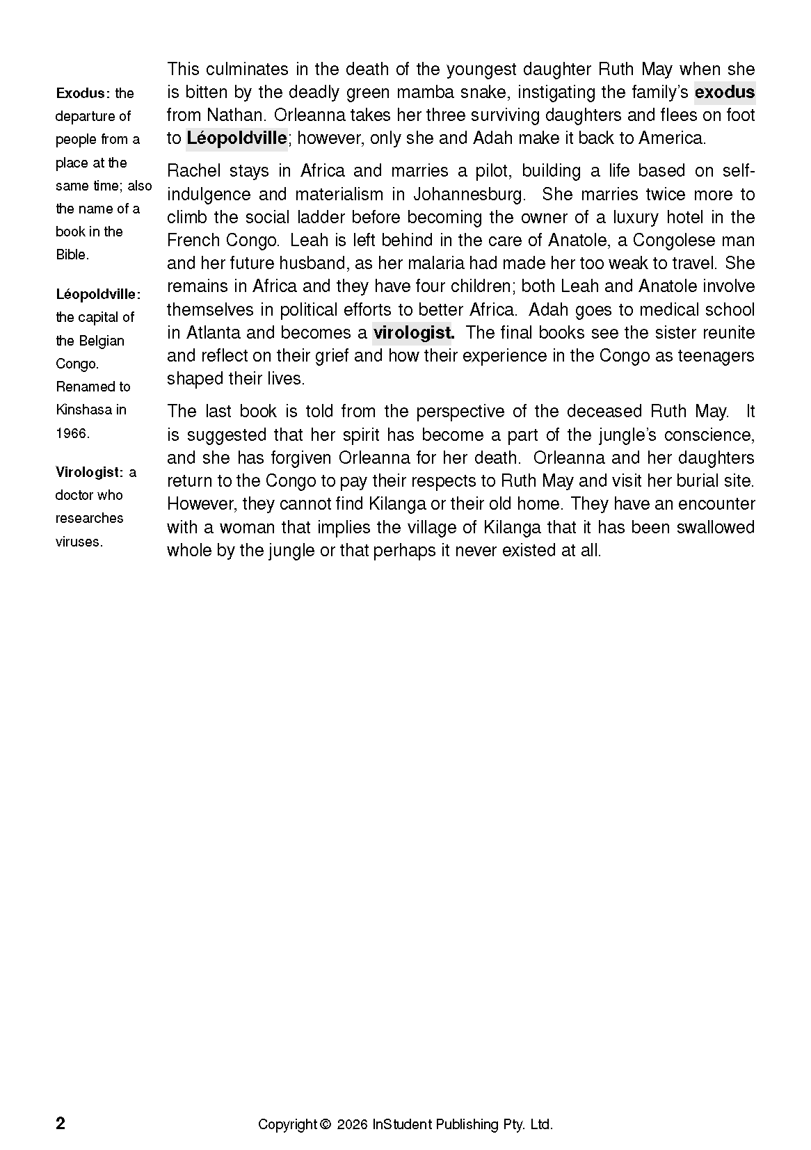 ATAR Notes Text Guide: The Poisonwood Bible by Barbara Kingsolver - Image 5