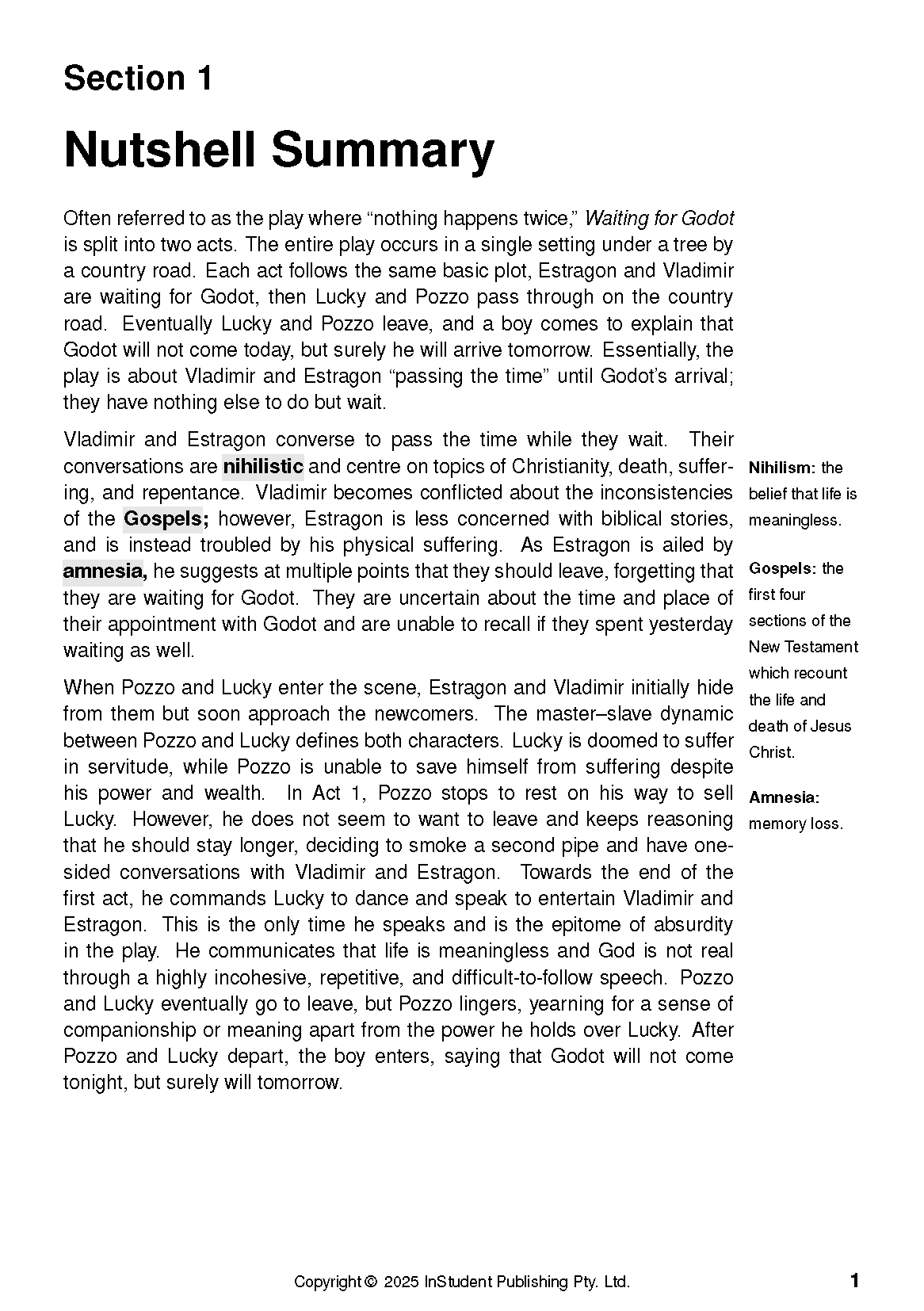 ATAR Notes Text Guide: Waiting for Godot by Samuel Beckett - Image 5