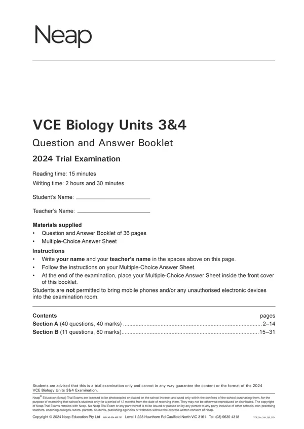 Top Marks VCE Biology 3&4 Bundle - Image 20