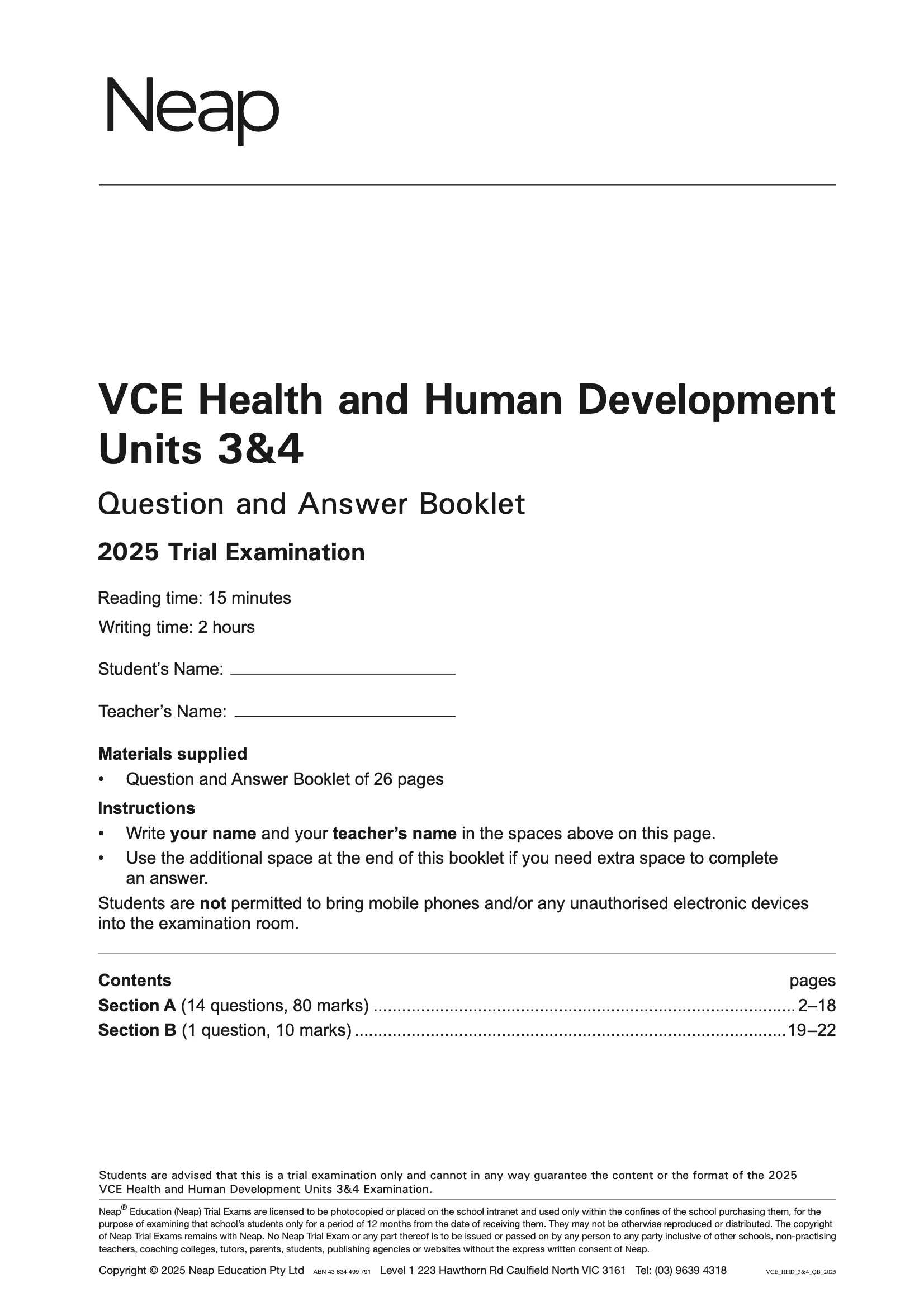 Top Marks VCE Health and Human Development (HHD) 3&4 Bundle (2025-2027) - Image 15
